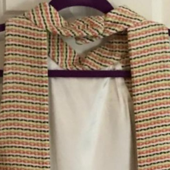 Milly of NY - Tweed Mock Neck Sleeveless Bright Citrus Colorful Mini/Midi Dress - Picture 6 of 15